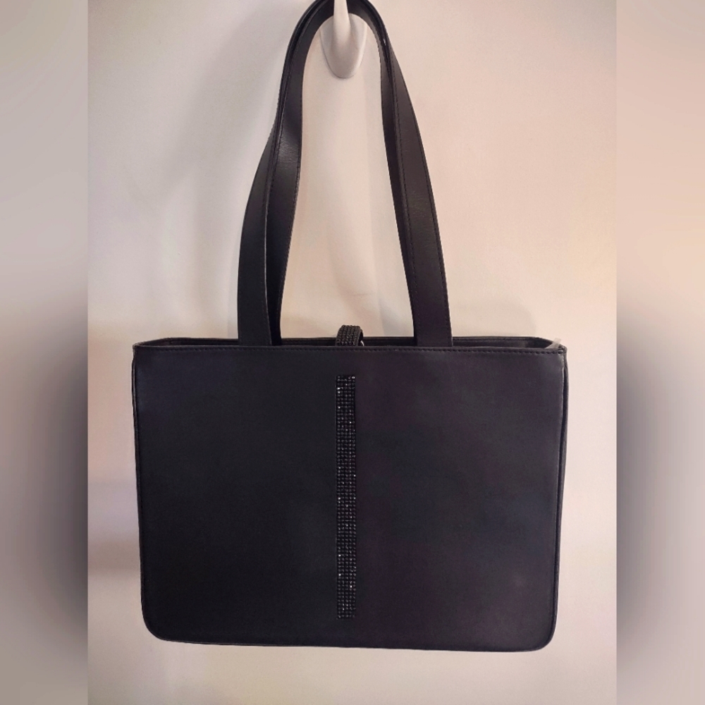 Swarovski leather handbag